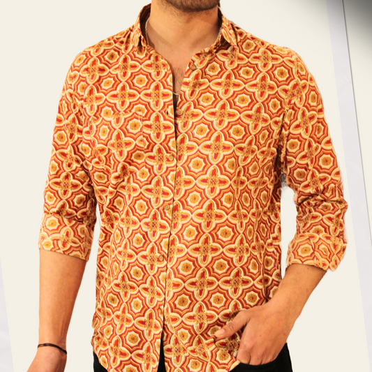 Ajrakh Bag Printed Shirt - A Fusion of Tradition and Style