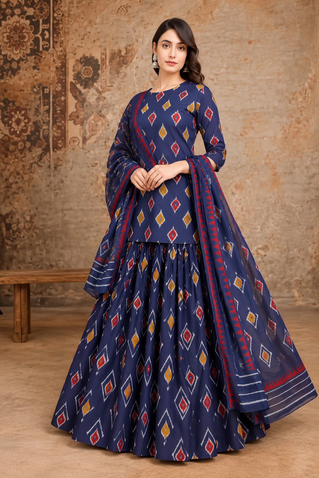Natural Fab women’s blue lehenga set