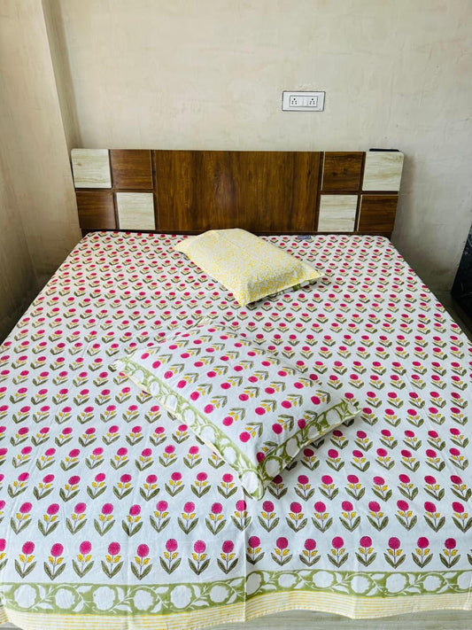 Natural Fab Hand Block Printed Bedsheet 100 x 108 – Design J