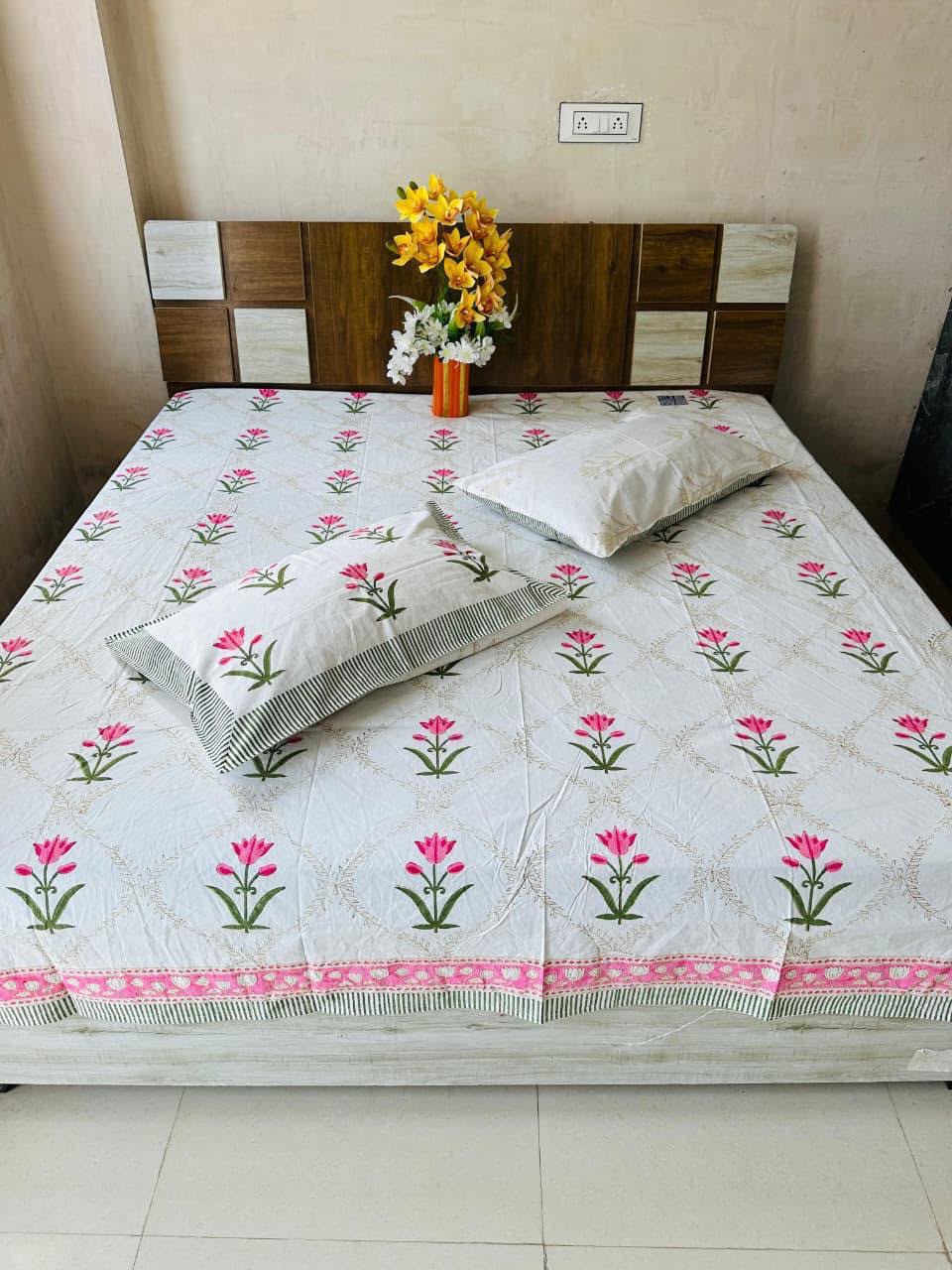 Natural Fab Hand Block Printed Bedsheet 108 x 108 – Design O