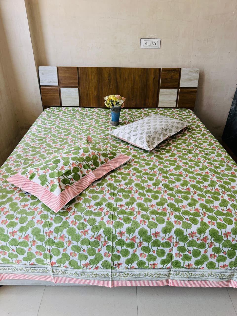 Natural Fab Hand Block Printed Bedsheet 108 x 108 – Design Q