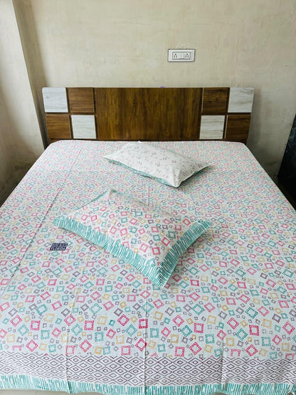 Natural Fab Hand Block Printed Bedsheet 100 x 108 – Design H