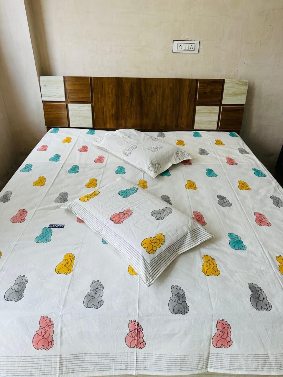 Natural Fab Hand Block Printed Bedsheet 100 x 108 – Design I