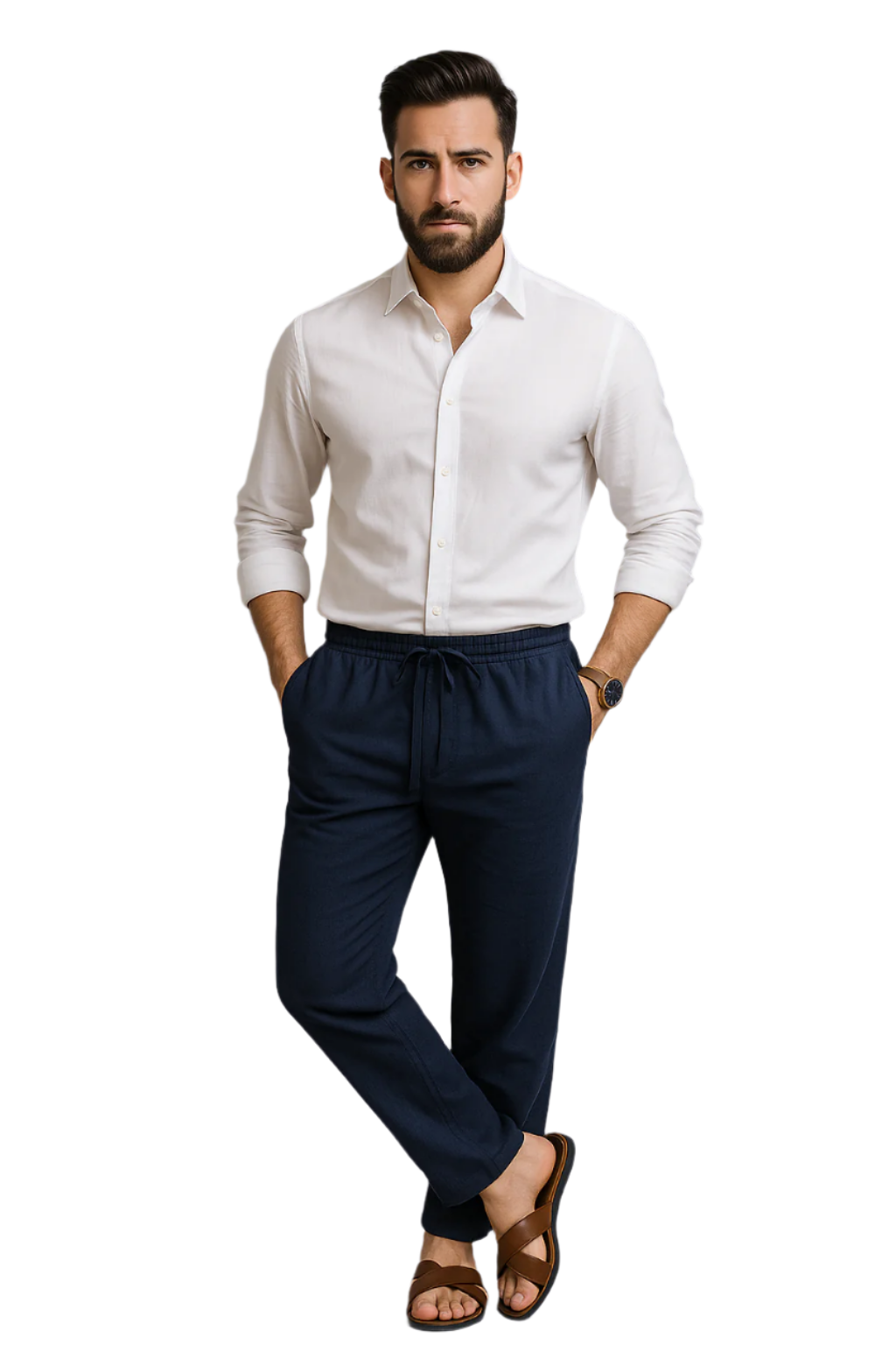 Men's Blue Khadi Pant