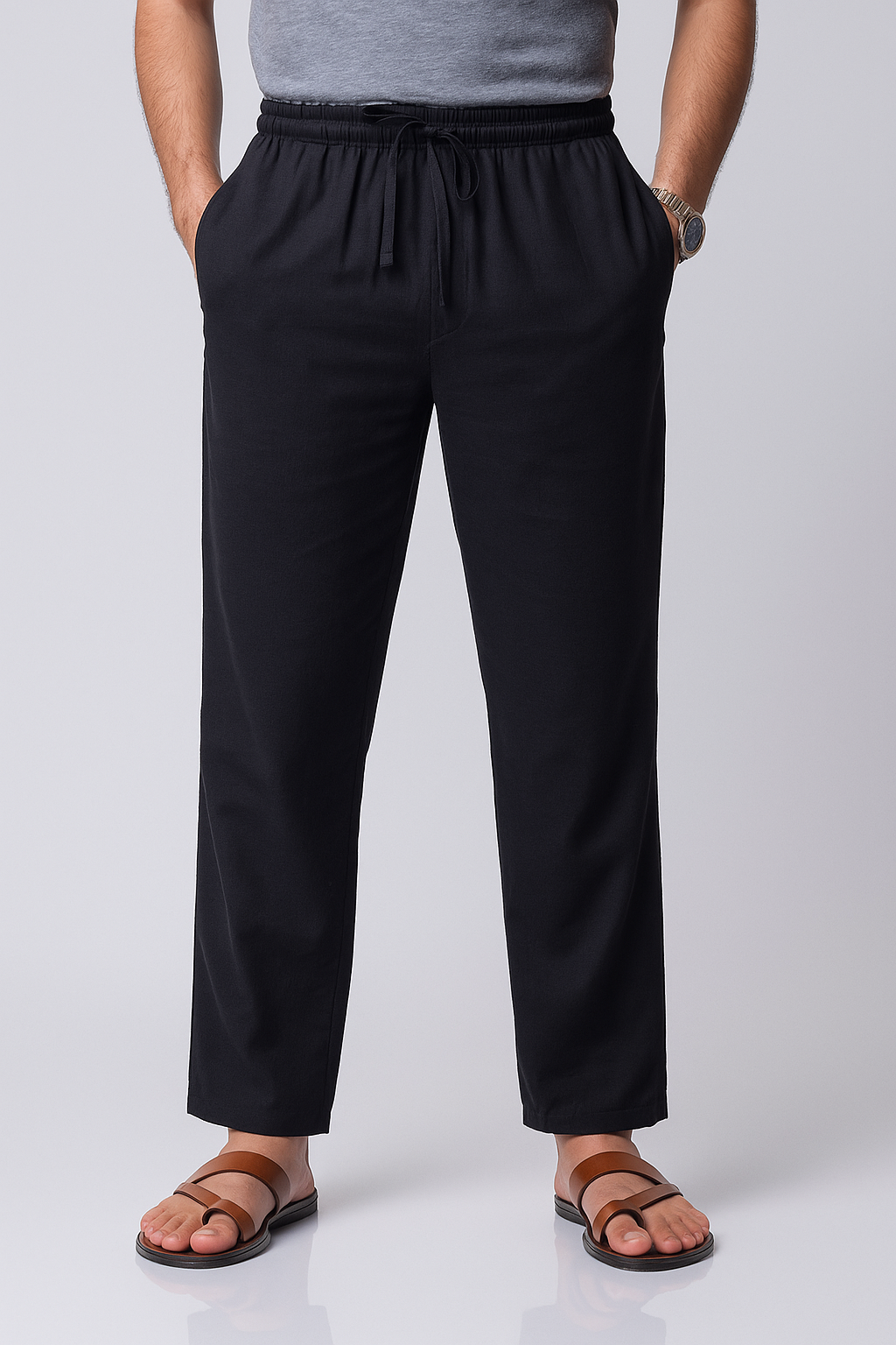 Men's Black Khadi Pant