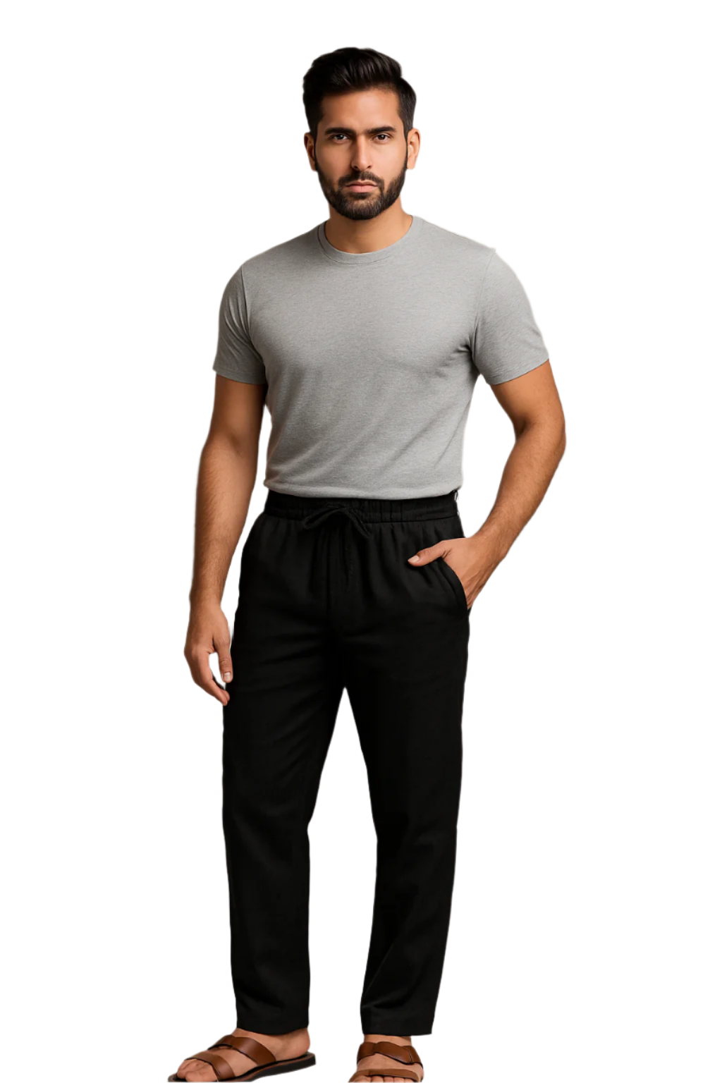 Men's Black Khadi Pant