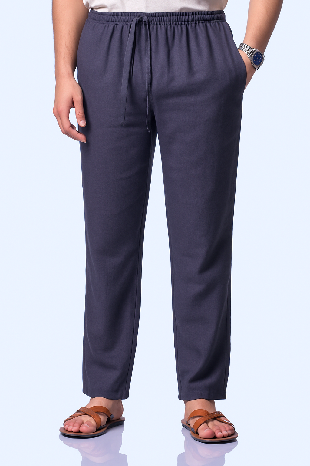 men's khadi pant grey
