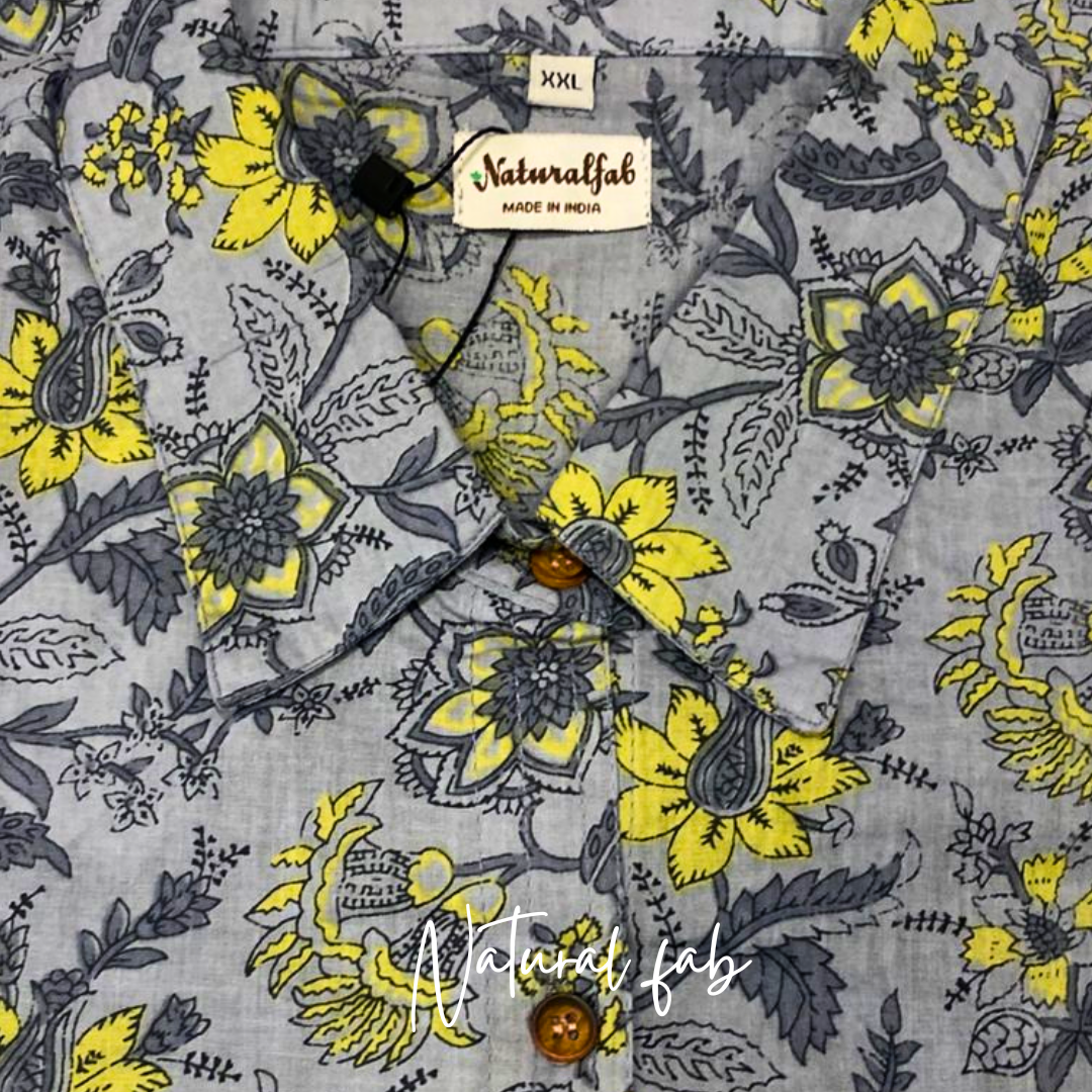 Premium Grey Cotton Shirt for Women | Natural Fab | 100% Pure Cotton & Comfortable Fit